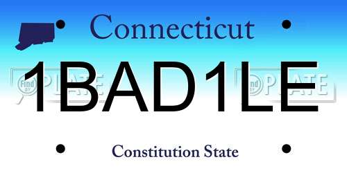 1BAD1LE Connecticut License Plate