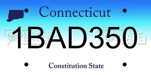 1BAD350 Connecticut License Plate