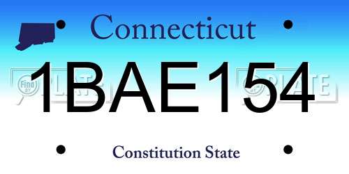 1BAE154 Connecticut License Plate