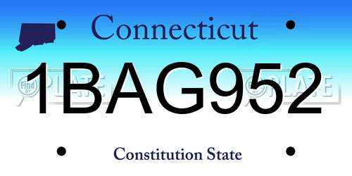 1BAG952 Connecticut License Plate