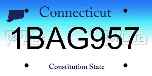 1BAG957 Connecticut License Plate