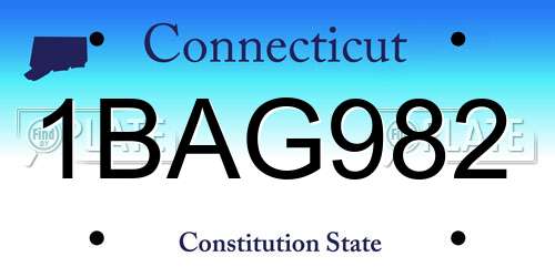 1BAG982 Connecticut License Plate
