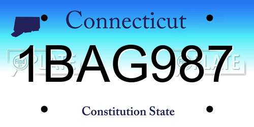1BAG987 Connecticut License Plate