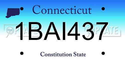 1BAI437 Connecticut License Plate