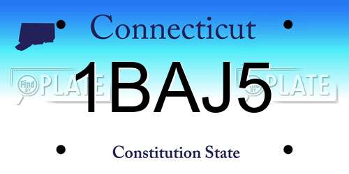 1BAJ5 Connecticut License Plate