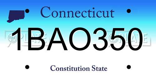 1BAO350 Connecticut License Plate