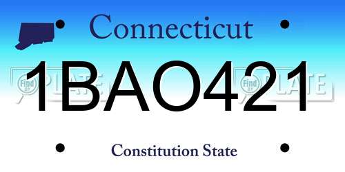 1BAO421 Connecticut License Plate