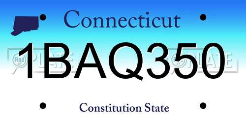 1BAQ350 Connecticut License Plate