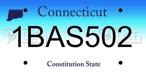 1BAS502 Connecticut License Plate
