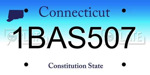 1BAS507 Connecticut License Plate