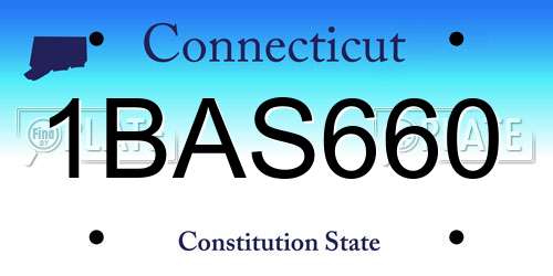 1BAS660 Connecticut License Plate