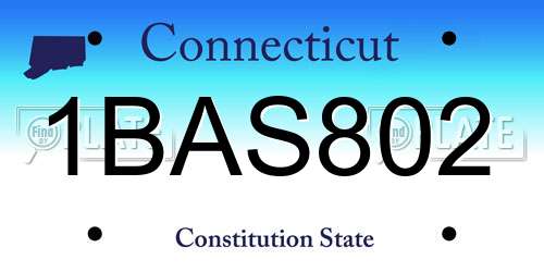 1BAS802 Connecticut License Plate