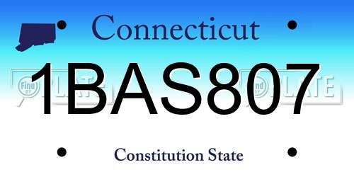 1BAS807 Connecticut License Plate