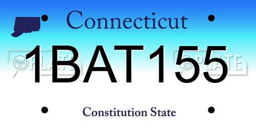 1BAT155 Connecticut License Plate