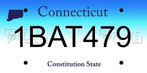 1BAT479 Connecticut License Plate