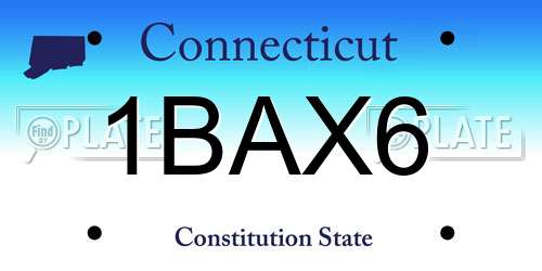 1BAX6 Connecticut License Plate