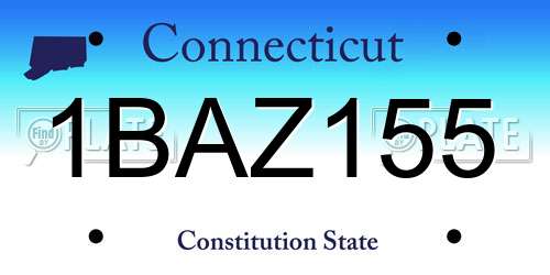 1BAZ155 Connecticut License Plate