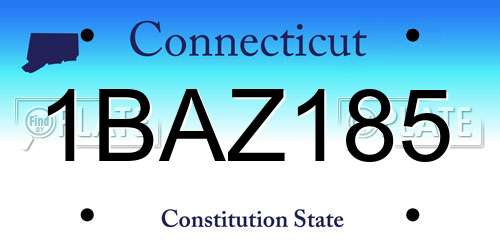 1BAZ185 Connecticut License Plate