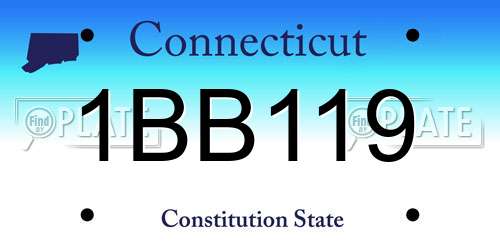 1BB119 Connecticut License Plate