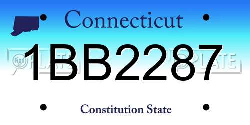 1BB2287 Connecticut License Plate