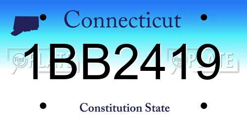 1BB2419 Connecticut License Plate