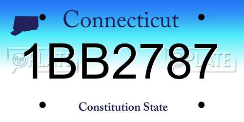 1BB2787 Connecticut License Plate