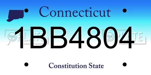 1BB4804 Connecticut License Plate
