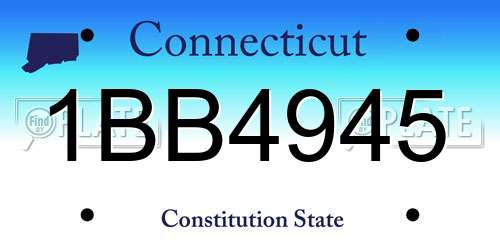 1BB4945 Connecticut License Plate