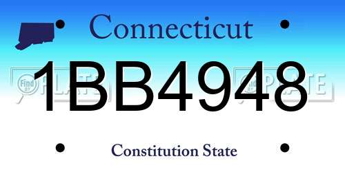 1BB4948 Connecticut License Plate