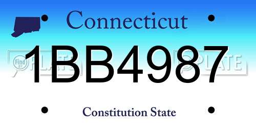 1BB4987 Connecticut License Plate