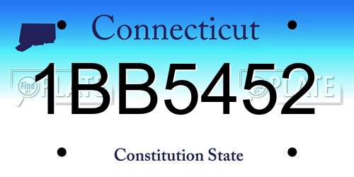 1BB5452 Connecticut License Plate