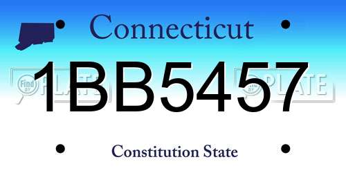 1BB5457 Connecticut License Plate