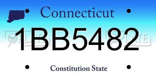 1BB5482 Connecticut License Plate