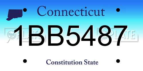 1BB5487 Connecticut License Plate