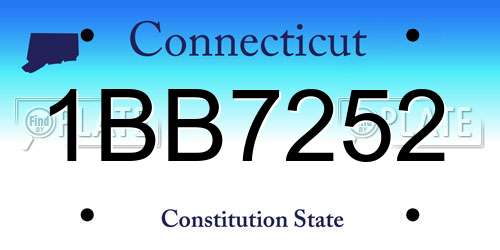 1BB7252 Connecticut License Plate