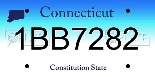 1BB7282 Connecticut License Plate