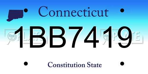1BB7419 Connecticut License Plate