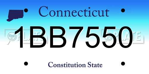 1BB7550 Connecticut License Plate