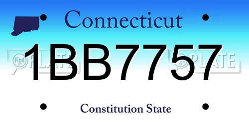 1BB7757 Connecticut License Plate
