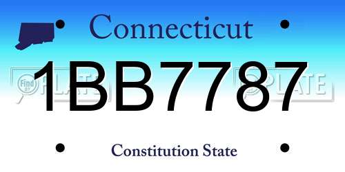 1BB7787 Connecticut License Plate