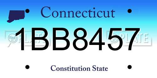 1BB8457 Connecticut License Plate
