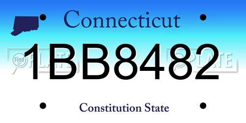 1BB8482 Connecticut License Plate