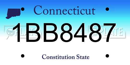 1BB8487 Connecticut License Plate