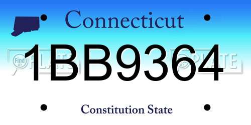 1BB9364 Connecticut License Plate
