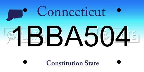 1BBA504 Connecticut License Plate