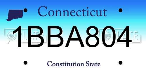 1BBA804 Connecticut License Plate