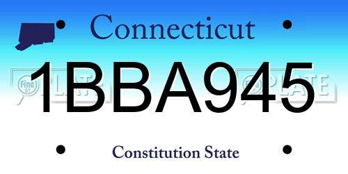 1BBA945 Connecticut License Plate