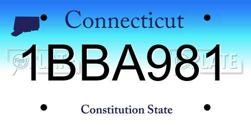 1BBA981 Connecticut License Plate