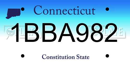 1BBA982 Connecticut License Plate