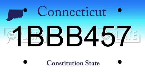 1BBB457 Connecticut License Plate